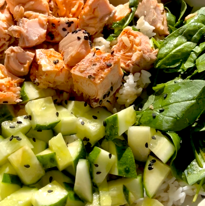 Sushi Bowl with Leftover Salmon